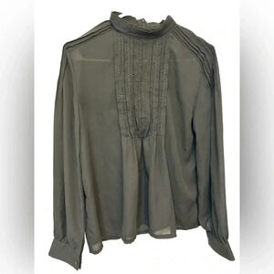 Romeo + Juliet Couture black sheer long sleeves blouse